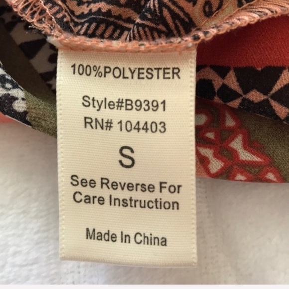 ALTAR’D STATE Boho Jungle Orange Chiffon Top Small - Picture 7 of 8